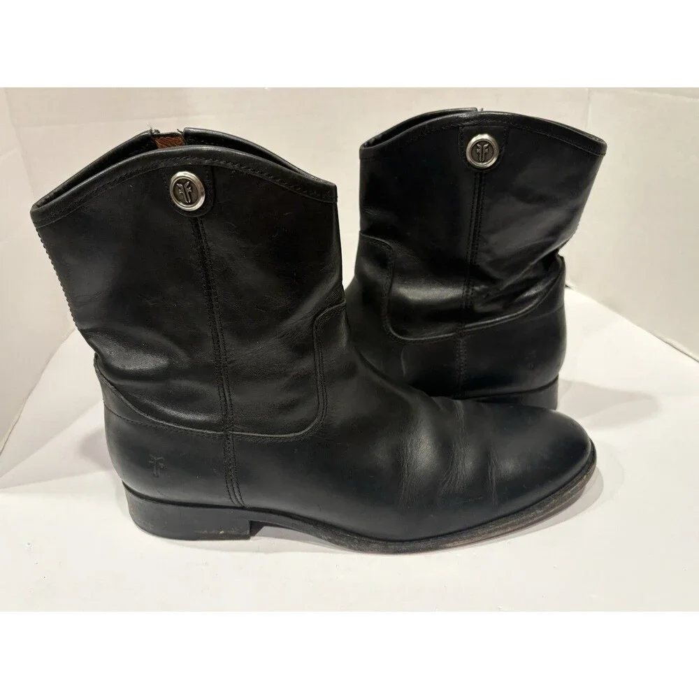 Frye Melissa Women's Size 9 B Black Button Short Black Riding Style 77897 Boots